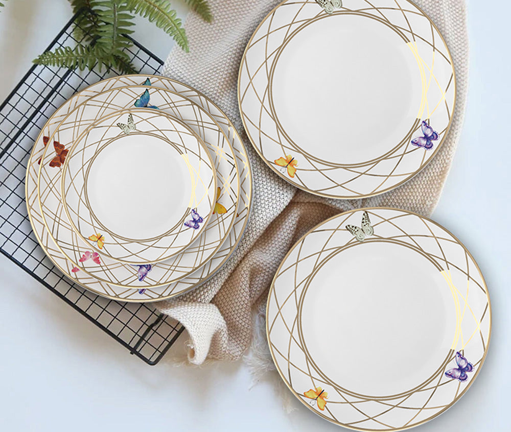 Volo 16-Piece Fine China Plate Set Serves 4